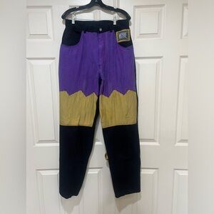 Vintage 90s Y2K Machine Jeans COLOR BLOCK Mens 34x34 HipHop Urban‎ StreetWear
